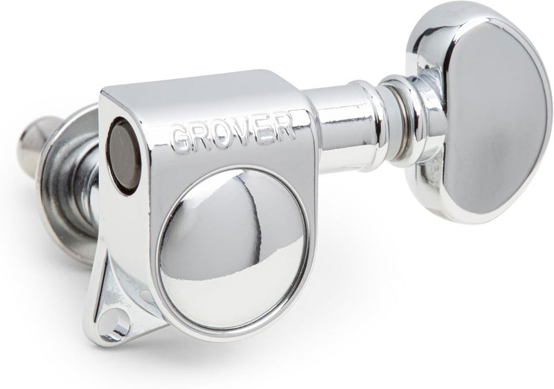 Tonebird Grover 406C Locking Rotomatics Guitar Tuners, Tuning Machines Set 3+3 18:1 Chrome Mid-Size "Mini" Tuning Keys with Dunlop Polish Cloth Bundle Tuner Heads with Small Kidney Button - Image 3